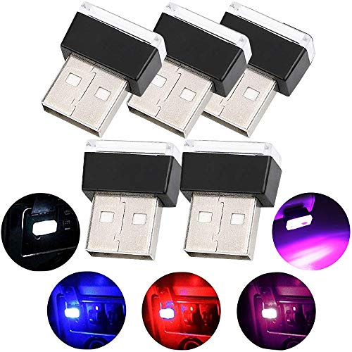Luces de ambiente LED para automóvil, 5 piezas de iluminación USB Ambiente de luz Set Decoración interior para automóvil (5 colores, rojo/azul/rosa/blanco/azul hielo) Luces de ambiente LED para automóvil, 5 piezas de iluminación USB Ambiente de luz Set Decoración interior para automóvil (5 colores, rojo/azul/rosa/blanco/azul hielo)
