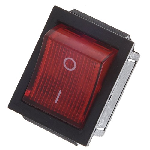 Luz roja iluminada de 4 pin DPST de SODIAL(R) con interruptor basculante de encendido/apagado 16 A 30 A 250 V CA.