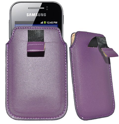 Maestro de accesorios cuero del carcasa para Samsung Galaxy Young 2 G130 púrpura