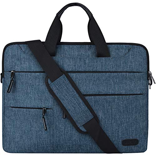 Maletin Ordenador Portatil 14 Pulgadas Hombre Mujer Bolso Bandolera Impermeable para portátiles Protectora Compatible Trabajo Bolsa Gris Negro