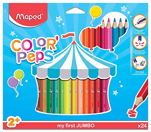 Maped Color' Peps Jumbo - Pack de 24 lápices de colores