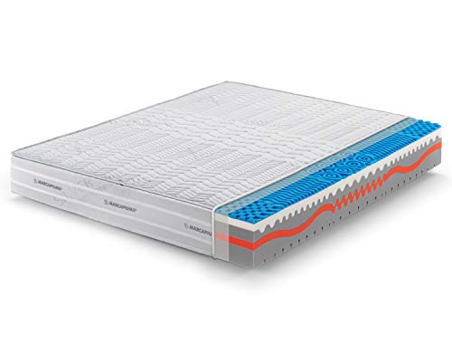 Marcapiuma - Colchón viscoelástico Matrimonio Memory 150x190 Alto 25 cm - Sunshine - firmeza H2 Medio 9 Zonas - Producto Sanitario CE - Funda desenfundable Silver Antiácaros 100% Fabricado en Italia Marcapiuma - Colchón viscoelástico Matrimonio Memory 150x190 Alto 25 cm - Sunshine - firmeza H2 Medio 9 Zonas - Producto Sanitario CE - Funda desenfundable Silver Antiácaros 100% Fabricado en Italia