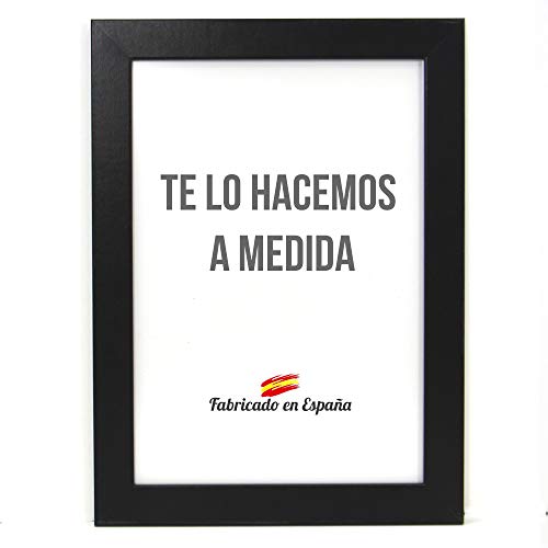 Marco a Medida para Fotos, póster, Puzzles, láminas. Cuadro Modelo 163 Negro Mate. con Cristal metacrilato 1.5 mm y Trasera Antihumedad 50x70 cm Marco a Medida para Fotos, póster, Puzzles, láminas. Cuadro Modelo 163 Negro Mate. con Cristal metacrilato 1.5 mm y Trasera Antihumedad 50x70 cm