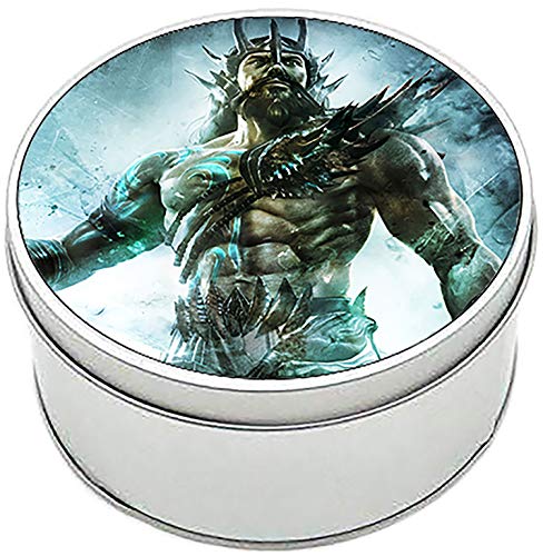 MasTazas God of War Ascension Poseidon A Caja Redonda Lata Round Metal Tin Box