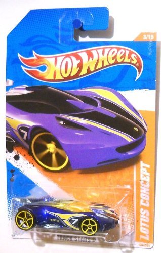 Mattel 2011 Hot Wheels 68/244 - Track Stars 3/15 - Lotus Concept (Purple & Yellow) by