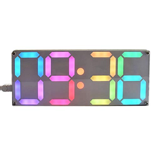 MB-LANHUA Reloj Large Rainbow Color Digital Tube DS3231 Reloj DIY Kit con Colores Personalizables