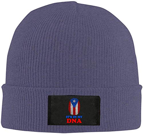 MIANZI Puerto Rico Flag It's in My DNA Unisex Warm Winter Wool Hat Knit Beanie Skull Cap