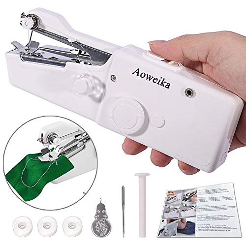 Mini Máquina de Coser Portátil de AOWEIKA, Herramienta Manual Portátil Herramienta de Puntada Rápida para Tela, Ropa o Tela de Niños Mini Máquina de Coser Portátil de AOWEIKA, Herramienta Manual Portátil Herramienta de Puntada Rápida para Tela, Ropa o Tela de Niños