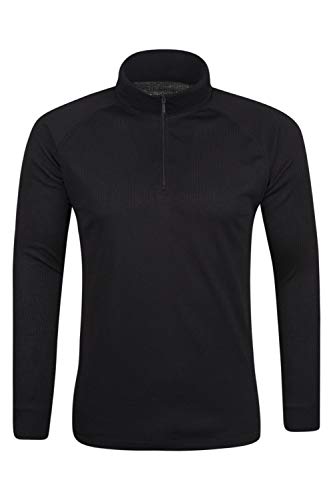 Mountain Warehouse Camiseta térmica Talus para Hombres - Secado rápido, Cuidado fácil, de Mangas largas, con Cuello Redondo, Transpirable, Invierno Negro L Mountain Warehouse Camiseta térmica Talus para Hombres - Secado rápido, Cuidado fácil, de Mangas largas, con Cuello Redondo, Transpirable, Invierno Negro L