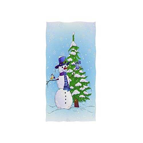 Muñeco de nieve navideño Toallas de mano para pájaros Regalos de árbol de Navidad Copos de nieve Toalla de baño Toalla multiusos absorbente suave para baño, cara, gimnasio y spa (40x70cm)