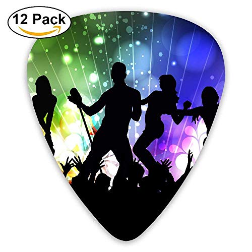 Musical Dance Party Classic Guitar Pick (12 Pack) for Electric Guita Bass