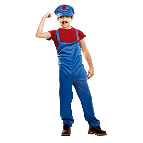 My Other Me Me-202225 Disfraz de súper plumber para niño, color rojo, 7-9 años (Viving Costumes 202225)