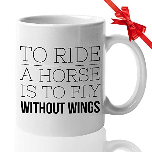 N\A Taza de Caballo - Montar a Caballo es Volar sin alas - Hobby Divertido Amantes ecuestres equitación Pony jockeyhorseman Rider Ranch