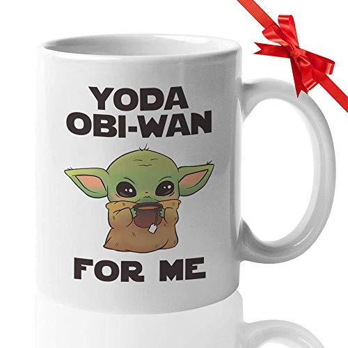 N\A Taza de café ingeniosa de Ciencia ficción - Yoda OBI-WAN para mí - relación de San valentín Jedi Gran Maestro Sable de luz Luke Skywalker Kenobi Chewbacca