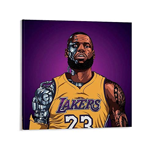 NBA Legends LeBron James - Póster de baloncesto para decoración de salón, oficina, dormitorio, 2 pósteres decorativos, lienzo para pared, sala de estar, dormitorio, 40 x 40 cm