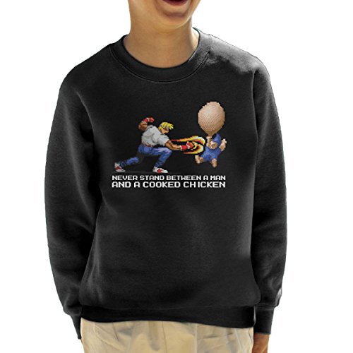 Never Stand Between A Man And A Cooked Chicken Streets of Rage Golden Axe Kid's Sweatshirt