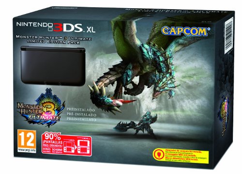 Nintendo 3DS - Consola XL, Color Negro (Incluye Monster Hunter 3)