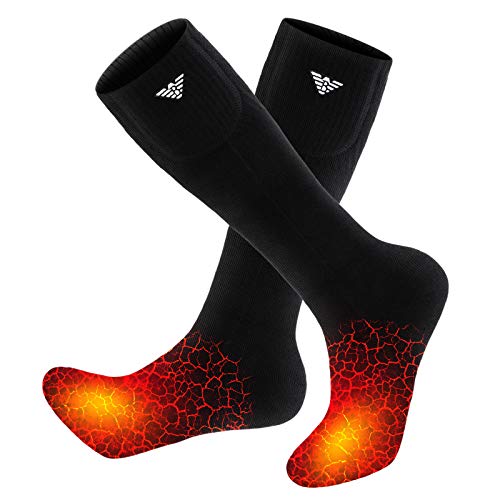 NIUB5 Calcetines calefactables para hombres y mujeres, calcetines calefactables para deportes de invierno, motociclismo, esquí, negro XL, extra-large