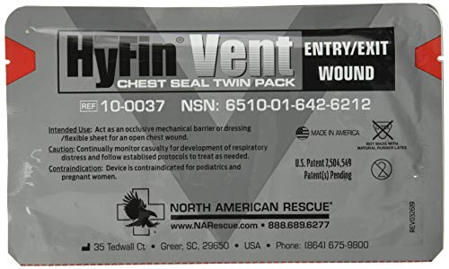 North American Rescue Hyfin Vent - Sello de pecho, 2 unidades