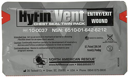 North American Rescue Hyfin Vent - Sello de pecho, 2 unidades North American Rescue Hyfin Vent - Sello de pecho, 2 unidades