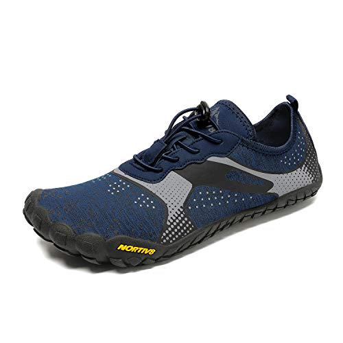 NORTIV 8 Zapatos de Agua para Hombre Zapatos de Secado rápido Aqua Zapatos para Correr Zapatillas Descalzas Azul Oscuro Tamaño 41 EU / 8 US TREKMAN-1