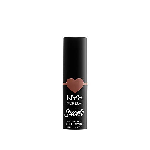 NYX Professional Makeup NYX Professional Makeup Barra de Labios Mate de Larga duración y Cobertura Total Suede Matte Lipstick Tono 2 Dainty Daze Color Nude, Mujer, Talla única