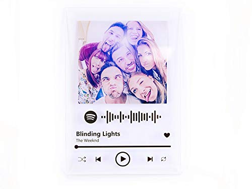 Oedim Placa Metacrilato Música Spotify Personalizado | Fabricado en Metacrilato 4mm | 19,5 x 28,2cm | Efecto Espejo | con Código Spotify