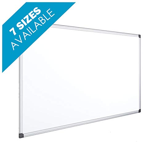 OFITURIA® Pizarra Blanca Magnética Lacada Con Marco De Aluminio Resistente Fácil De Borrar En Seco, Medida 200x100cm