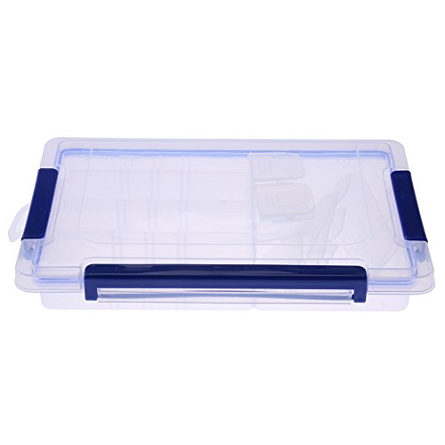Organizador de plástico transparente Caja Contenedor de almacenamiento Joyero para cuentas Joyas Aparejos de pesca Tornillos y pequeños accesorios(36cm*22cm*5.5cm)