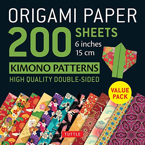 Origami Paper 200 sheets Kimono Patterns 6 (15 cm): Tuttle Origami Paper: High-Quality Double-Sided Origami Sheets Printed with 12 Patterns ... Included) (Origami Paper Pack 6 Inch)