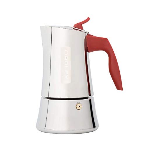 Oroley - Cafetera Italiana Stilla | Acero Inoxidable | 6 Tazas | Cafetera Inducción, Vitrocerámica, Fuego y Gas | Estilo Tradicional Oroley - Cafetera Italiana Stilla | Acero Inoxidable | 6 Tazas | Cafetera Inducción, Vitrocerámica, Fuego y Gas | Estilo Tradicional