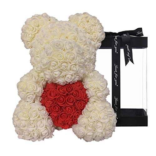 Oso Rosa - Oso de Peluche Rosa 25cm con Caja Regalo - Oso de Rosas Artificial - Oso de Flores - Regalo para Novia Mamá San Valentín, Compromiso, Aniversarios, Matrimonio, Cumpleaños Oso Rosa - Oso de Peluche Rosa 25cm con Caja Regalo - Oso de Rosas Artificial - Oso de Flores - Regalo para Novia Mamá San Valentín, Compromiso, Aniversarios, Matrimonio, Cumpleaños