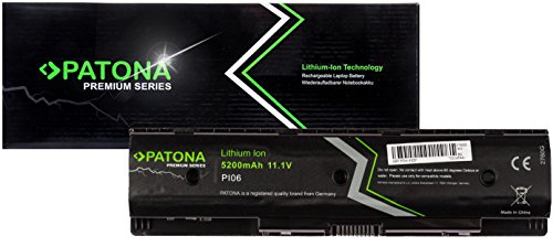 Patona Premium batteria de Laptop (5200mAh) compatible con HP Pavilion Series 14 15 17 TouchSmart Envy Series 15 17 PI06 PI06XL PI09 TPN-I110 TPN-I111 (Samsung Cells)
