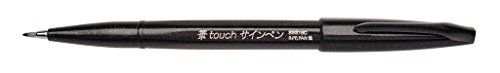 Pentel - Rotulador Pentel Touch con punta de pincel, Color negro (SES15C-A)