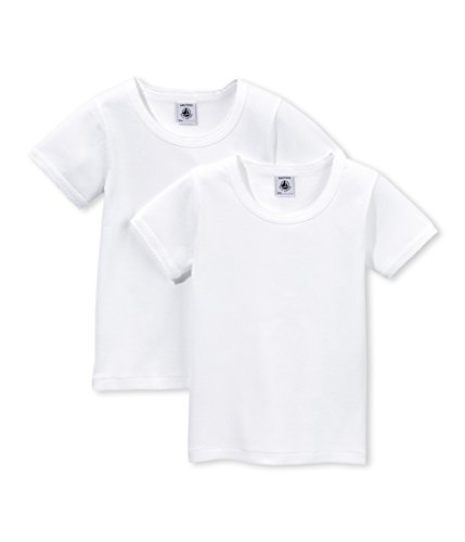 Petit Bateau 36790 Camiseta, Blanco (Special Lot 000), 104 (4años/102cm) (Pack de 2) para Niñas