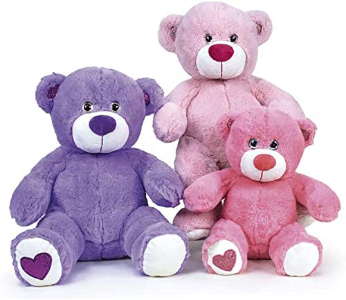pink love Oso de Peluche con Orejas Brillante de Purpurina y Ojo con Estrellas 45cm Color Rosa Claro pink love Oso de Peluche con Orejas Brillante de Purpurina y Ojo con Estrellas 45cm Color Rosa Claro