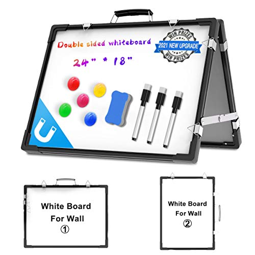 Pizarra Magnética Blanca Doble Cara - Plegable Pizarra Borrable con Bolígrafos y Esponja para Escuela, Hogar, Oficina, 60 x 45 cm Pizarra Magnética Blanca Doble Cara - Plegable Pizarra Borrable con Bolígrafos y Esponja para Escuela, Hogar, Oficina, 60 x 45 cm