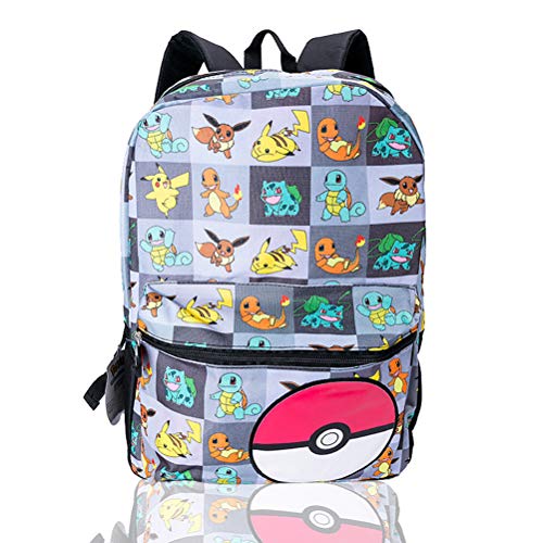 Pokemon - Mochila para niños, niñas, adolescentes con Pikachu, Litten, Rowlet y Popplio Pokemons Trainer School Bag Pokemon Characters Mochila para niños