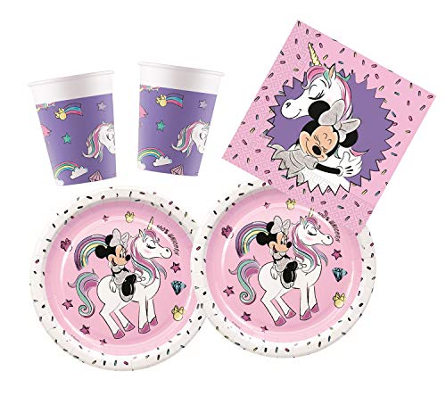 Procos 10133061 - Kit de Fiesta para cumpleaños Infantil (tamaño pequeño), diseño de Minnie Mouse y Unicornio, Multicolor