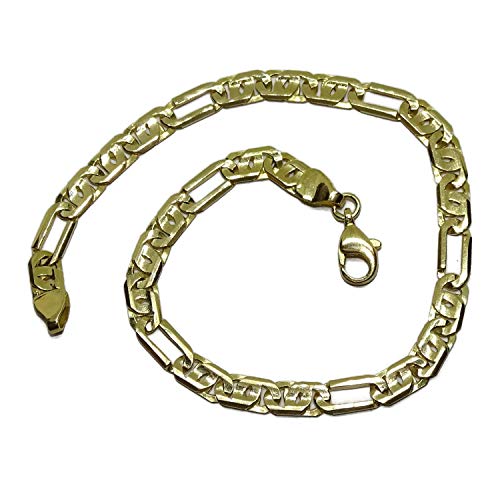 Pulsera para Hombre de Oro Macizo de 18k en Amarillo, de 8.20gr de Peso y 5mm de Ancha. 21.00cm de Larga. Cierre mosquetón para máxima Seguridad.