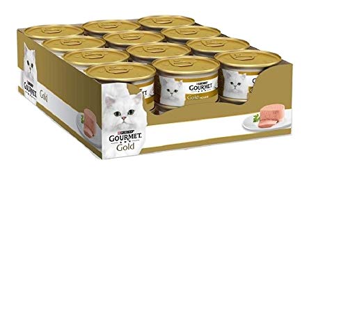 Purina Gourmet Gold Hígado, 24 latas de 85 g de Espuma húmeda para Gatos, 24 Unidades de 85 g