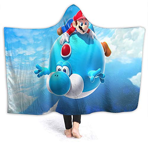 QIAOQIAOLO Super Mario Manta con capucha para camping Super Mario Galaxy 2 Microfelpa, Funcional Tamaño de los niños 60 x 50 pulgadas