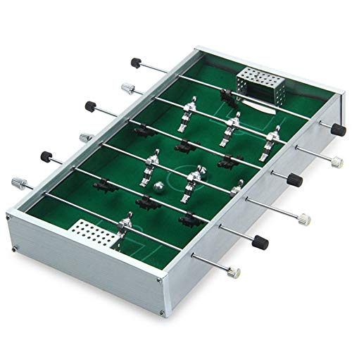 QIUXIANG-EU Juego de fútbol de Mesa de aleación de Aluminio Mini Mesas de fútbol Juguete de Metal Foosball Regalo Juego de Mesa de futbolín Multicolor