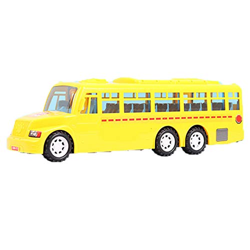 QJJ Big Daddy Big Amarillo Autobús Amarillo con Luces y Puertas Fresas Puertas Abandonadas Juguete Autobús Escolar de Juguete con Sonidos y Canciones, Adecuado for niñas, niños y niños pequeños