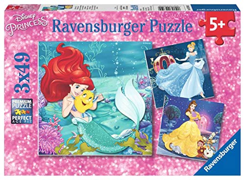 Ravensburger 093502, Rompecabezas Disney Princesa, 3 x 49 piezas