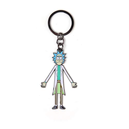 Rick and Morty Morty with Moveable Head Metal Keychain, Multi-Colour (KE665142RMT) Llavero, 16 cm, Gris (Grey)