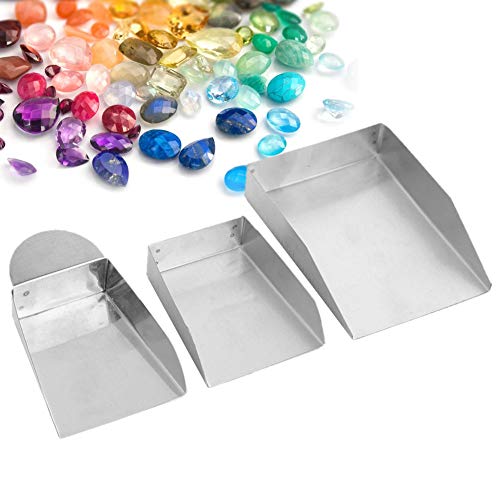 runaty Pala de Joyería, 3 UNIDS Pala de Acero Inoxidable, Mini Pala de Handy para Perlas Piedras Preciosas Recoger Perlas Herramientas de Clasificación de Suministros runaty Pala de Joyería, 3 UNIDS Pala de Acero Inoxidable, Mini Pala de Handy para Perlas Piedras Preciosas Recoger Perlas Herramientas de Clasificación de Suministros