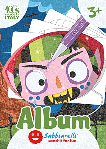 Sabbiarelli Sand-it For Fun - Album Las Máscaras Monstruosas: 4 Máscaras de Halloween a Forma de Banda Que Puedes Colorear con la Arena (no incluida), Adecuado para niños de años 3+ Sabbiarelli Sand-it For Fun - Album Las Máscaras Monstruosas: 4 Máscaras de Halloween a Forma de Banda Que Puedes Colorear con la Arena (no incluida), Adecuado para niños de años 3+