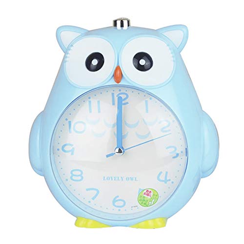 Samtlan Reloj despertador infantil en forma de búho con alarma Snooze y luz de pilas, Azul