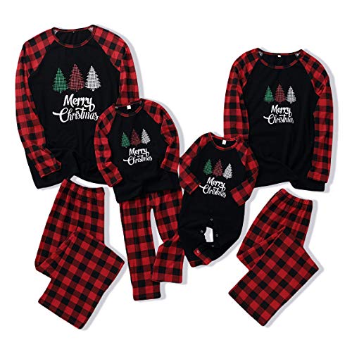 SANON Conjunto de Ropa Familiar a Juego de Navidad Pijama de Navidad a Juego con La Familia Ropa de Dormir Niños (Camisa + Pantalón) 8-9 Años